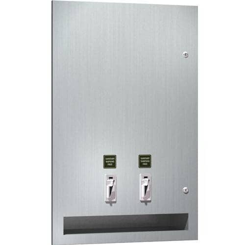 ASI 6468-25 Simplicity™ - Sanitary Napkin and Tampon Dispenser - 25¢ Operation - Recessed