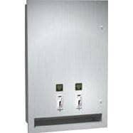 ASI 04684-9-25 Sanitary Napkin and Tampon Dispenser - 25¢ Operation - Surface Mounted