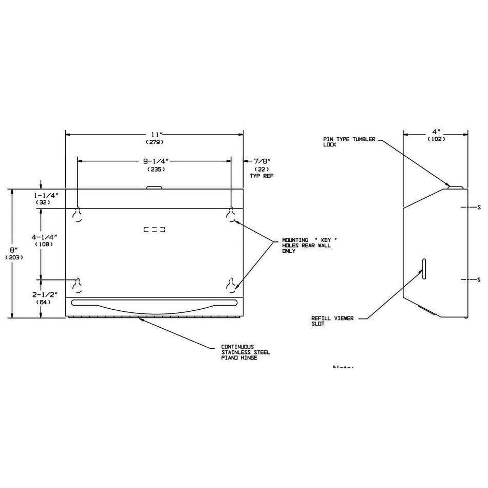 ASI 0215 Commercial Paper Towel DispensertabbSurface-MountedtabbStainless Steel