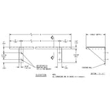 ASI 0692-816 Commercial Restroom Shelftabb8" D x 16 LtabbStainless Steel w/ Satin Finish"