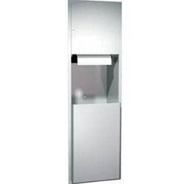 Combination Commercial Paper Towel Dispenser/Waste Receptacle, Recessed-Mounted, Stainless Steel ASI 04692