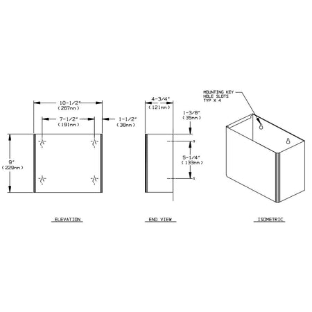 ASI 0827 Commercial Restroom Waste Receptacletabb2 GallontabbSurface-Mountedtabb10-1/2" W x 9 Htabb4-3/4" DtabbStainless Steel"