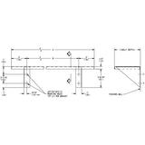 ASI 0692-824 Commercial Restroom Shelftabb8" D x 24 LtabbStainless Steel w/Satin Finish"