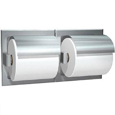 ASI 74022-HSSM Washroom Accessories Holder - Double, Hooded - Satin Stainless Steel - Surface Mounted