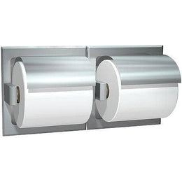 ASI 74022-HBSM Washroom Accessories Holder - Double, Hooded - Bright Stainless Steel - Surface Mounted