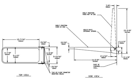 ASI 0698 Commercial Restroom Utility Shelftabb5-3/16"W x 12-7/16 LtabbSurface-MountedtabbStainless Steel"