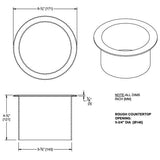 ASI 1000 Commercial Restroom Circular Countertop Waste Chutetabb6"tabbSurface-MountedtabbStainless Steel