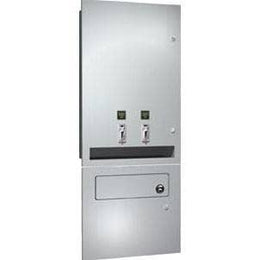 ASI 04684-TM-50 Sanitary Napkin and Tampon Dispenser & Disposal - 50¢ Operation - Recessed