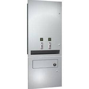 ASI 04684-TM-F Sanitary Napkin and Tampon Dispenser & Disposal - Free Operation - Recessed