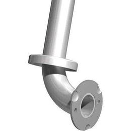 ASI 3702-48P Snap Flange (1-1/4" O.D) Peened -  Straight Grab Bar w/ Intermediate Support, 48”