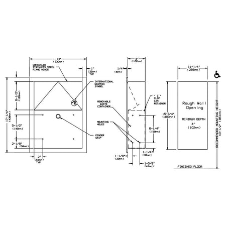 ASI 8425 Commercial Clothes HooktabbStainless Steel w/ Satin Finish