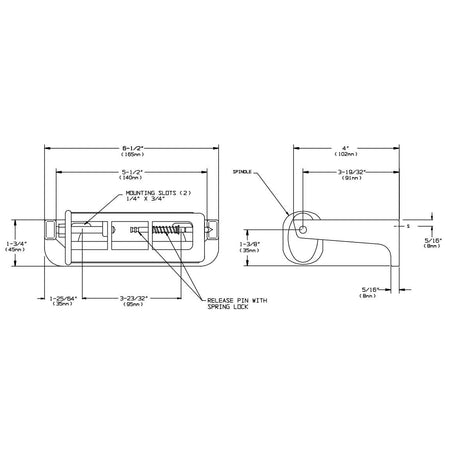 ASI 0263-1A Commercial Toilet Paper DispensertabbSurface-MountedtabbAluminum w/ Satin Finish