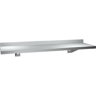 ASI 0694-36 Shelf w/ Backsplash - Stainless Steel - 5”D X 36”L - Surface Mounted