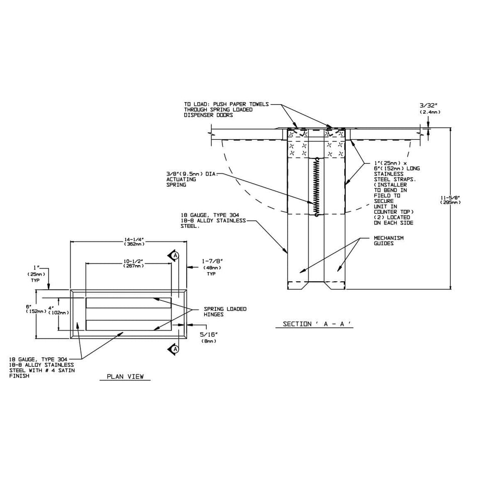 ASI 1002 Commercial Paper Towel DispensertabbCounter-Top MountedtabbStainless Steel