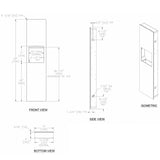 ASI 6467-00 Piatto Recessed Paper Towel Dispenser and Waste ReceptacletabbWhite Phenolic Doortabb13" x 55 x 4-9/16""