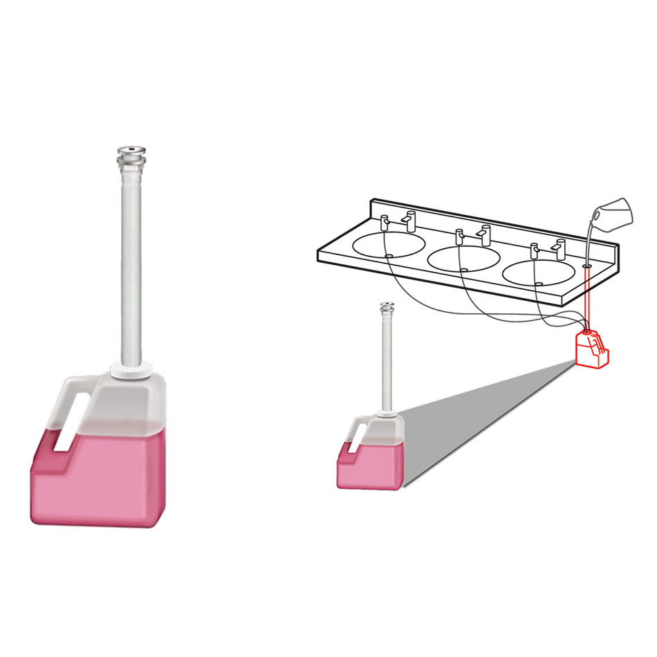 ASI 0390-41 EZ-Fill™ Multi-Feed Kit - Vanity Mounted Fill Port, 5 L under vanity tank with tubing - Dispenser Not Included - Matte Black