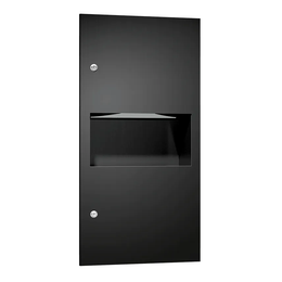 ASI 64623-41PC Simplicity™ in Matte Black - Paper Towel Dispensers Disp. & Waste Receptacle - Multi, C-Fold - 2.2 gal. - Powder Coated - Recessed - NEW