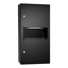 ASI 64623-9-41PC Simplicity™ in Matte Black - Paper Towel Dispensers Disp. & Waste Receptacle - Multi, C-Fold - 2.2 gal. -  Powder Coated - Surface Mounted - NEW