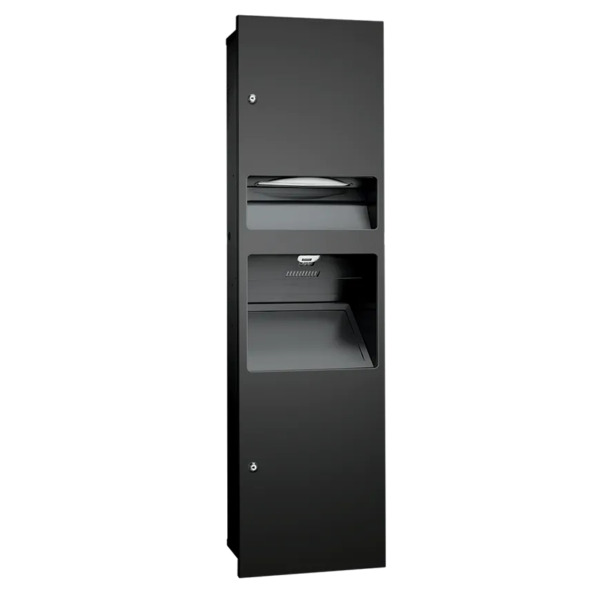 ASI 64672-41PC Simplicity™ in Matte Black - Cabinet Only for 3-in-1 Unit - Multi, C-Fold - 6.8 gal. - Powder Coated - Waste - Recessed - NEW