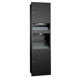 ASI 64672-41PC Simplicity™ in Matte Black - Cabinet Only for 3-in-1 Unit - Multi, C-Fold - 6.8 gal. - Powder Coated - Waste - Recessed - NEW