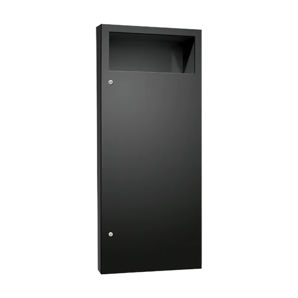 ASI 6474-2-41PC Simplicity™ in Matte Black - Waste Receptacle - 12 gal. -  Powder Coated - Semi Recessed - NEW