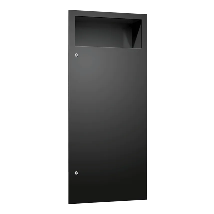 ASI 6474-41PC Simplicity™ in Matte Black - Waste Receptacle - 12 gal. - Powder Coated - Recessed - NEW