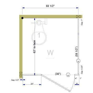 Toilet Partition, Stainless Steel, For 1 Compartment 59-1/2" Width, 30 In-Swing Door" ASI Global