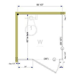 Toilet Partition, Stainless Steel, For 1 Compartment 59-1/2" Width, 30 In-Swing Door" ASI Global