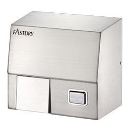 Fastdry HK1800SS Stainless Steel Push Button Hand Dryer Plug in or Hardwired