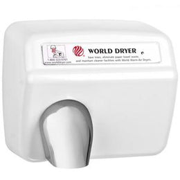 World Dryer XA5 Hand Dryer, Automatic, Cast Iron, White -Vandal Resistant