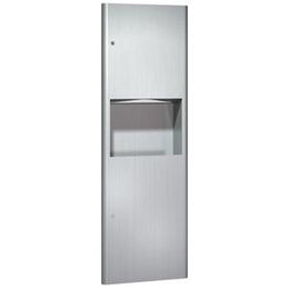 ASI 9462 Stainless Steel Recessed Paper Towel (800) Dispenser and Waste Receptacle 9 Gallon