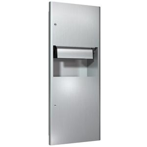 Automatic Recessed ASI 94696A Roll Towel Dispenser & Waste Receptacle - Stainless Finsh