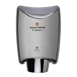 World Dryer SMARTdri K-971P Plus Automatic Hand Dryer Single Port Aluminum Brushed Chrome Finish