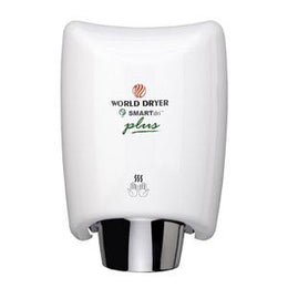 World Dryer SMARTdri K-974P Plus Automatic Hand Dryer Single Port Aluminum White Finish