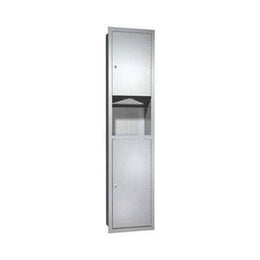 Combination Commercial Paper Towel Dispenser/Waste Receptacle, Recessed-Mounted, Stainless Steel ASI 0467
