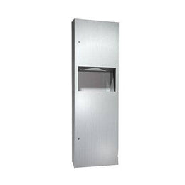 Combination Commercial Paper Towel Dispenser/Waste Receptacle, Semi-Recessed-Mounted, Stainless Steel ASI 6462-2