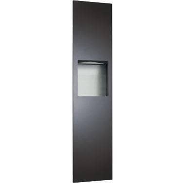 ASI 6467-41 Piatto™ - Fully Recessed Paper Towel Dispensers Disp. & Waste Receptacle - Matte Black Phenolic Door