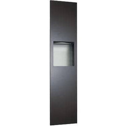 Piatto Recessed Paper Towel Dispenser and Waste Receptacle, Black Phenolic Door, 13" x 55 x 4-9/16"" ASI 6467-41