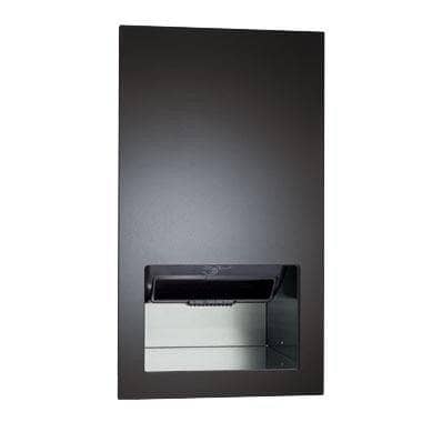 ASI 645210A-41 Piatto™ - Fully Recessed Auto Roll Paper Towel Dispensers Disp. - Battery - Matte Black Phenolic Door
