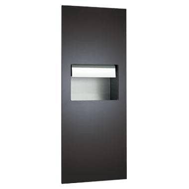 ASI 64696A-41 Piatto™ - Fully Recessed Auto Roll Paper Towel Dispensers Disp. & Waste Receptacle - AC Power - Matte Black Phenolic Door