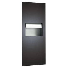 ASI 64696A-41 Piatto™ - Fully Recessed Auto Roll Paper Towel Dispensers Disp. & Waste Receptacle - AC Power - Matte Black Phenolic Door