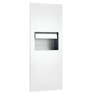 ASI 64696AC-00 Piatto™ - Fully Recessed Auto Roll  Paper Towel Dispensers Disp. & Waste Receptacle - AC Power - White Phenolic Door