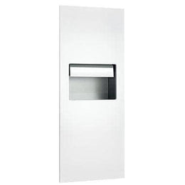 ASI 64696AC-00 Piatto™ - Fully Recessed Auto Roll  Paper Towel Dispensers Disp. & Waste Receptacle - AC Power - White Phenolic Door