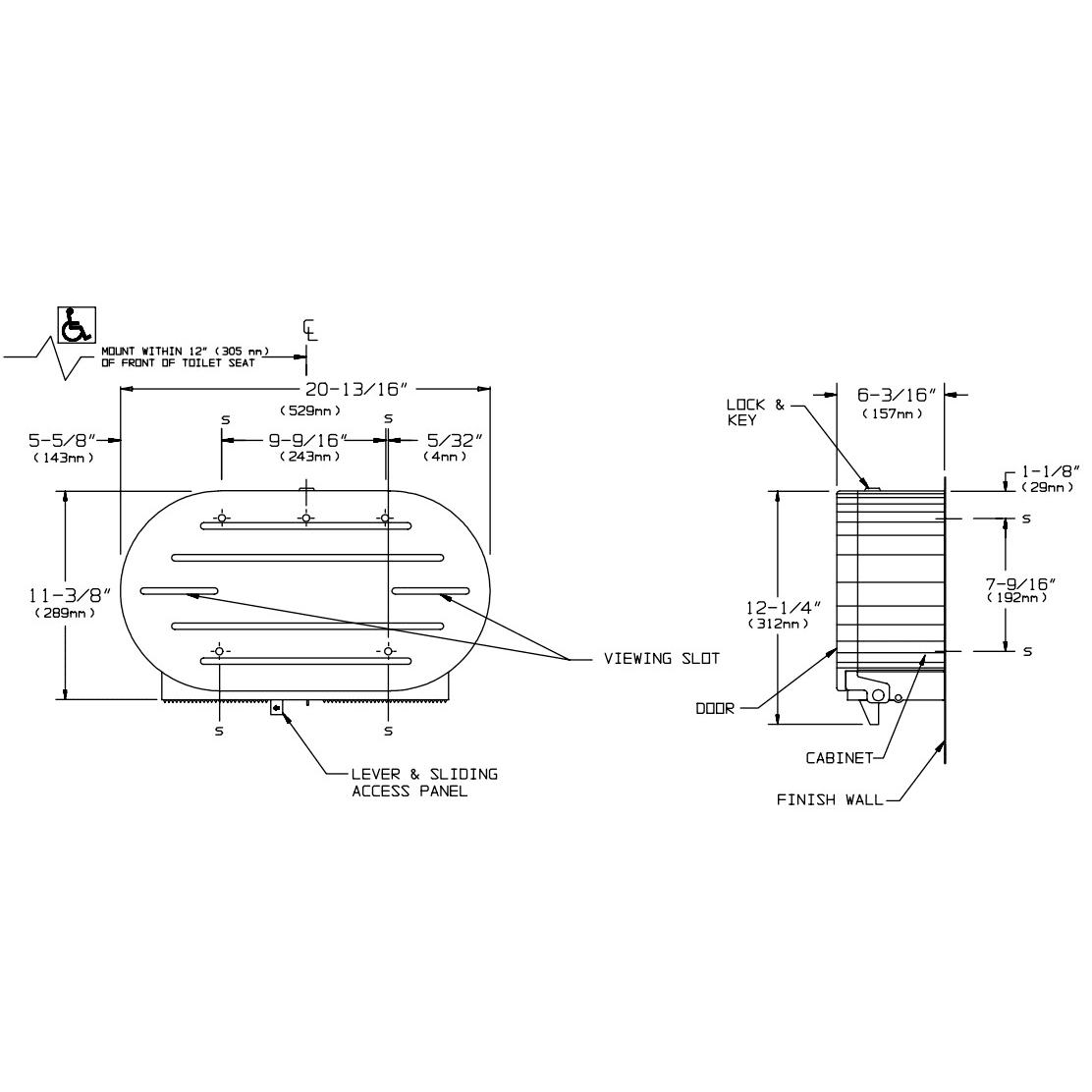 ASI 0040 Commercial Jumbo-Roll Toilet Paper DispensertabbSurface-MountedtabbStainless Steel w/ Satin Finish