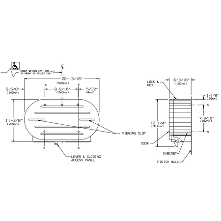 ASI 0040 Commercial Jumbo-Roll Toilet Paper DispensertabbSurface-MountedtabbStainless Steel w/ Satin Finish