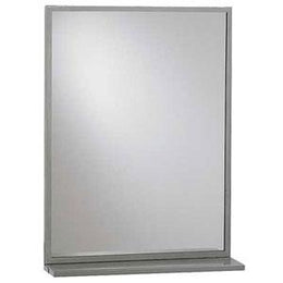 Commercial Bathroom Mirror, Stainless Steel Angle Frame Mirror with Shelf