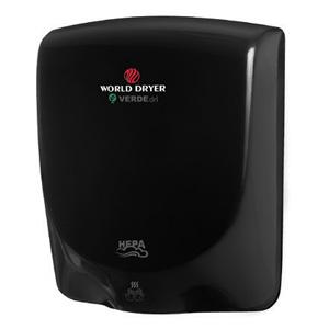 World Dryer VERDEdri Q-162A  High Speed Hand Dryer - Black Aluminum - ADA Compliant - Surface Mount