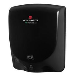 World Dryer VERDEdri Q-162A  High Speed Hand Dryer - Black Aluminum - ADA Compliant - Surface Mount