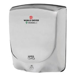 World Dryer VERDEdri Q-972A  High Speed Hand Dryer - Polished Stainless - ADA Compliant - Surface Mo