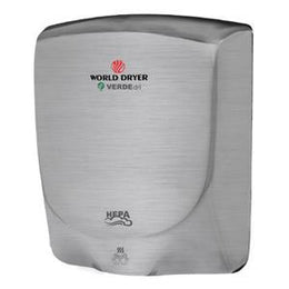 World Dryer VERDEdri Q-973A  High Speed - Automatic Hand Dryer - Brushed Steel - Meets ADA